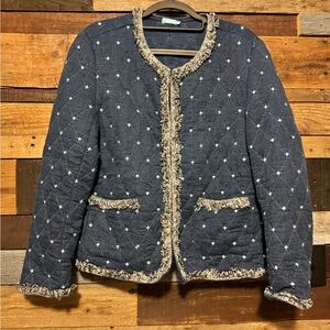 J. McLaughlin Helene Quilted Jacket in Diamond Jacquard